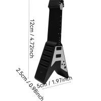 Gitaar Plectrumhouder met 5 Plectrums – Elektrische Gitaar Design – zwart/wit